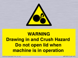 Warning Drawing in and Crush Hazard